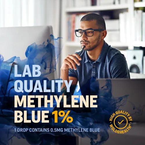 Miniatura 3 de WoldoHealth Gotas de Azul de Metileno 1% 3.4 Fl Oz - Alta pureza, ingredientes de grado farmacéutico USP, probados por terceros, sin formaldehído