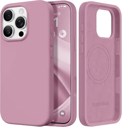 Miniatura 30 de GolbinBox Funda magnética para iPhone 17, compatible con MagSafe, cubierta de silicona integrada para control de cámara, funda de silicona líquida a