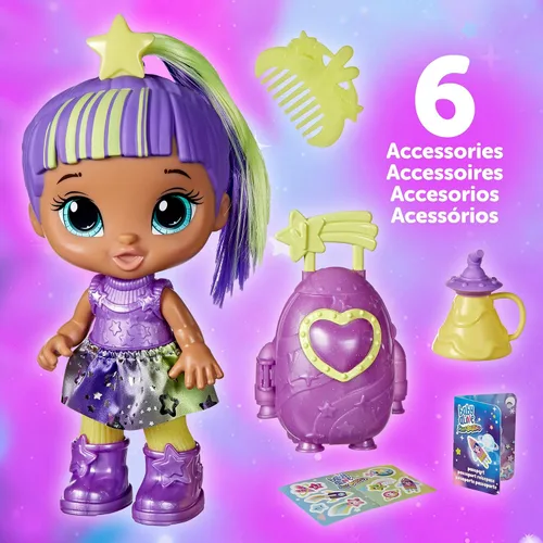 Miniatura 4 de Muñeca Baby Alive Star Besties, Lovely Luna, muñeca temática del espacio de 8 pulgadas para niños y niñas de 3 años en adelante, accesorios