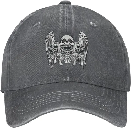 Miniatura 2 de Cowboy Hat Trendy Hats for Man and Women Djustable Four Season Outdoor Baseball Cap of Hell Skull with Angel Deep Heather