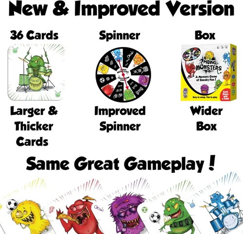 Miniatura 4 de Juegos de memoria ganadores del premio Hiding Monsters para niños de 4 a 8 años con una rueda giratoria. Divertido y fácil de jugar. Juegos a juego