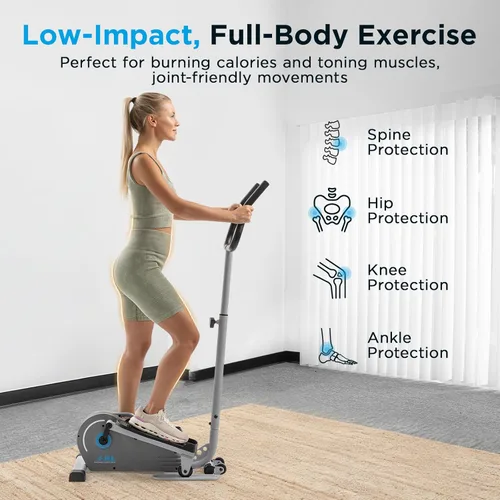 Miniatura 4 de JLL Elliptical Exercise Machine, Mini Elliptical Cross Trainer 2-in-1 Sit/Stand, 8-Level Magnetic Resistance, Compact Home & Office, LCD Monitor