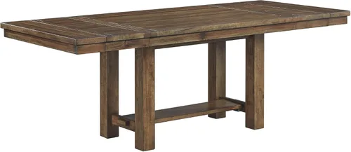 Miniatura 2 de Signature Design by Ashley Moriville Farmhouse - Mesa de extensión de comedor de 36 x 30 pulgadas, asientos hasta 8, color marrón y banco de comedor