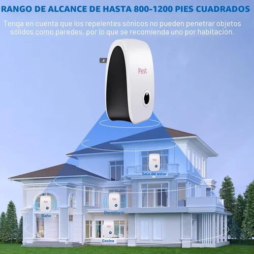 Miniatura 4 de Paquete de 8 repelentes ultrasónicos de insectos y plagas, repelente de mosquitos para interiores, repelente de ratones, asesino de cucarachas