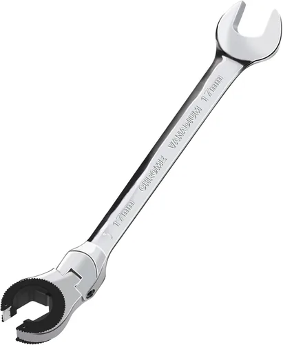 Miniatura 17 de LOSCHEN 1 pieza de 14 mm de llave de trinquete de cabeza flexible abierta, llave de trinquete métrica con 77 dientes, llave de tubo de trinquete