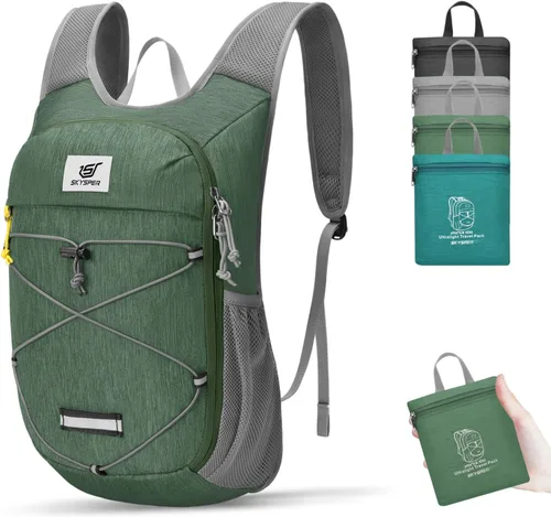 Miniatura 8 de SKYSPER Mochila de senderismo plegable - Mochilas de viaje transpirables pequeñas y ligeras de 10L/15L