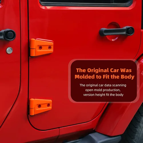Miniatura 7 de CheroCar Cubiertas de bisagra de puerta para Jeep JK, protector para Jeep Wranlger Unlimited Rubicon Sahara accesorios deportivos 2007-2018 JK JKU 8