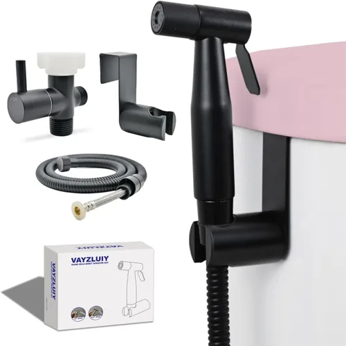 Vayzluiy Pulverizador de bidé de inodoro de mano para inodoro, control de presión de agua ajustable con manguera de bidé para lavado femenino, pañal
