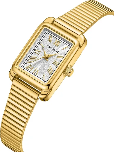 Miniatura 2 de Relojes dorados para mujer, pulsera pequeña, delicada caja rectangular, reloj de pulsera vintage, reloj de pulsera de cuarzo para mujer, para el día