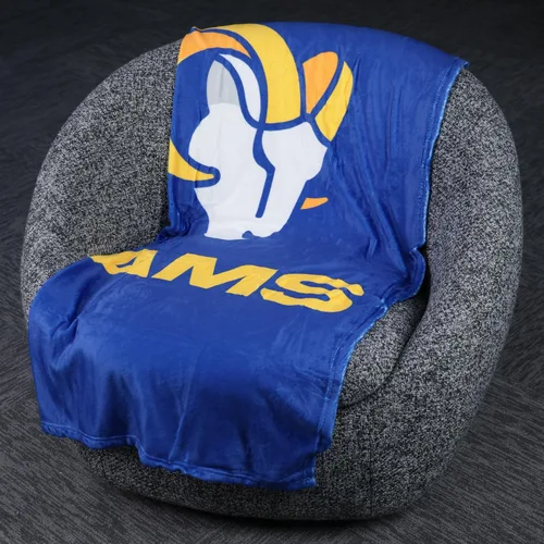 Miniatura 3 de FOCO NFL Manta suave de felpa con micro raschel, 50 x 60 Los Angeles Rams