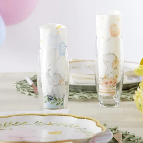 Miniatura 3 de Kate Aspen Elephant Baby Shower - Servilletas de papel de 2 capas, color azul (juego de 30) Little Peanut, servilletas decorativas gruesas