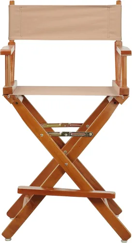 Miniatura 7 de Casual Home - Silla de director de 24 pulgadas, marco de roble miel, con lona bronceada, altura de mostrador