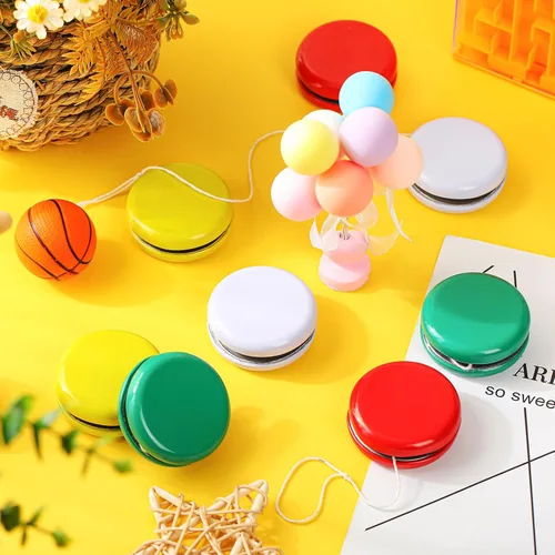 Miniatura 4 de Lenwen - 50 piezas de Yoyos a granel de metal para principiantes con diseños coloridos para adultos, regalos de fiesta de cumpleaños, rellenos