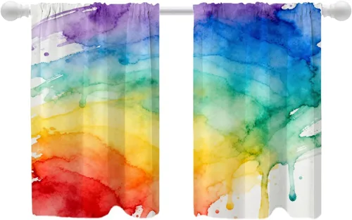 Miniatura 79 de Shrahala Cortinas de nivel de chakras con mandala beige para ventanas de cocina, paneles de cortina de ventana de mandala multicapa de poliéster