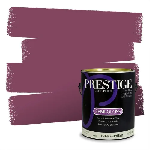 Miniatura 79 de Prestige Paints Pintura exterior e imprimación en uno, 1 galón, plano, coincidencia comparable de Valspar* Amber Rose*
