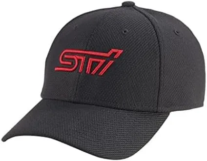 Subaru Gorra elástica con logotipo de Sti original Impreza Forester Outback Ascent BRZ Crosstrek Sti WRX Legacy (mediano), color negro