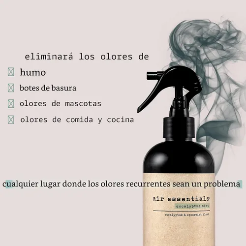 Miniatura 5 de Air Essentials Ambientador y eliminador de olores en espray de 12 onzas, neutraliza olores del humo, mascotas, alimentos y basura en hogares