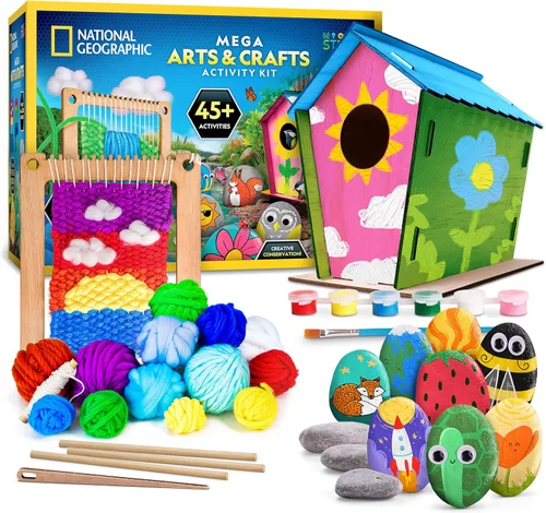 Miniatura 12 de NATIONAL GEOGRAPHIC - Kit de pintura de roca que brilla en la oscuridad, kit de arte y manualidades para niños, decora 15 rocas de río con 15
