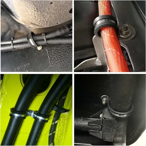 Miniatura 3 de Paquete de 25 abrazaderas de cable de acero inoxidable de 1/2 pulgada, abrazaderas de tubo de metal, abrazaderas de conducto para instalación