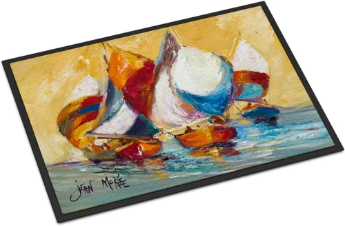 Miniatura 78 de Caroline's Treasures JMK1017JMAT - Tapete de caza de rana garza azul, 24 x 36 pulgadas, tapete para puerta delantera, interior y exterior