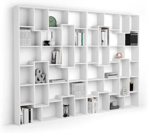 Miniatura 14 de Mobili Fiver, Iacopo XS Estantería con puertas de panel (63.31 x 31.5 pulgadas), color negro Ashwood, Made in Italy