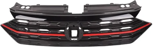 Miniatura 12 de Protector de rejilla de parachoques delantero con kit de repuesto, entrada de aire de capó delantero negro con moldura cromada para Volkswagen Jetta