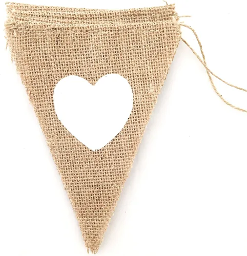 Miniatura 11 de LWR CRAFTS Banderines de arpillera triangular, 13 piezas, 10 pies