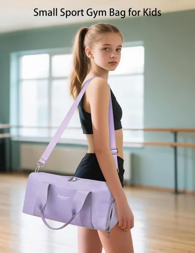 Miniatura 6 de Pequeña bolsa deportiva de gimnasio para mujeres y niñas, bolsa de lona para entrenamiento de fitness, viajes, baile, ballet, natación
