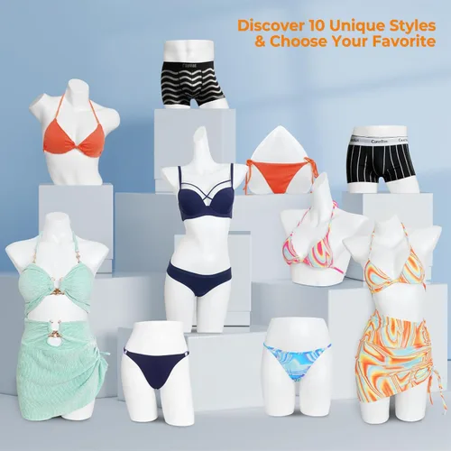 Miniatura 7 de Torso femenino del maniquí del pecho, maniquí de la ropa interior para la exhibición del contador y escaparate de la ropa interior femenina