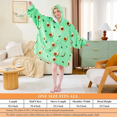 Miniatura 3 de Moinlizy - Sudadera con capucha tipo manta extragrande, portátil con capucha y bolsillo, de grueso sherpa, para mujeres y hombres adultos