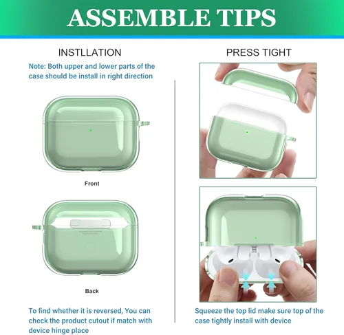 Miniatura 4 de Funda para Estuche de Airpods Pro de 2ª/1ª Generación, Compatible con Estuche de Airpods Pro de 2ª Gen Puerto de Carga USB C, Funda Suave
