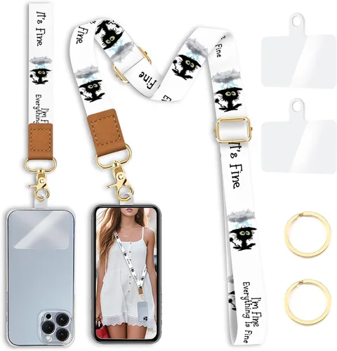Miniatura 44 de Yonlevres - Cordón cruzado para celular con correa para muñeca, diseño de ajolotes bonitos, para colgar alrededor del cuello, correa ajustable