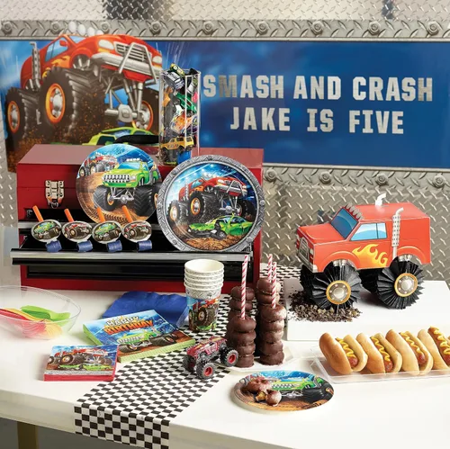 Miniatura 4 de Creative Converting Centro de mesa Monster Truck, 1 unidad, multicolor, 8.5" x 10