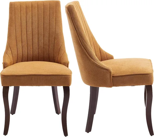 Miniatura 27 de ODUSE-DAILY Juego de 2 sillas de comedor de mediados del siglo en color beige, juego de 2 sillas modernas para cocina y comedor, sillas tapizadas