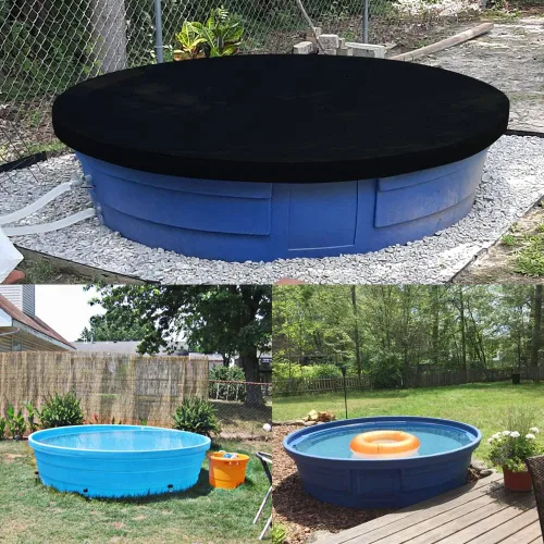 Miniatura 7 de YardJoyliz Cubierta de piscina de tanque de polietileno de 6 pies, impermeable, resistente, de plástico, redondo, para piscina