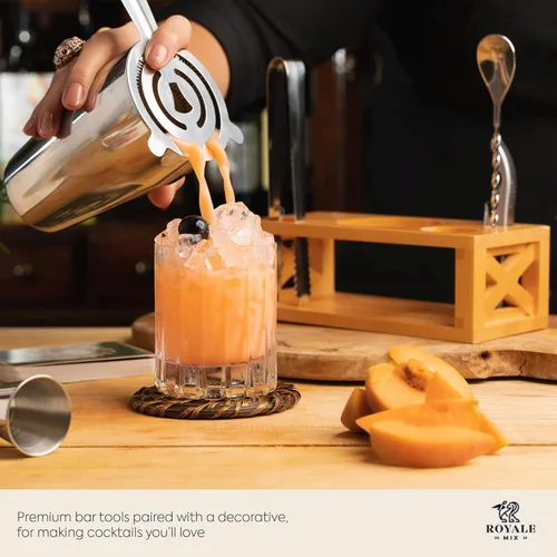 Miniatura 4 de Mixology - Kit de barman con soporte, juego de bar para el hogar con 25 recetas de cóctel para mezclar bebidas, kit ideal de barman para regalo