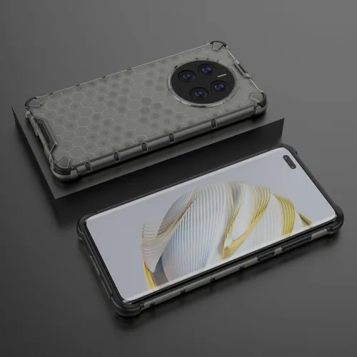 Miniatura 3 de Pzwoxukhov Funda para Huawei Mate 50 Pro, funda para Huawei Mate 50 Pro Honeycomb Anti-Drop Shock-Absorbing Case Negro
