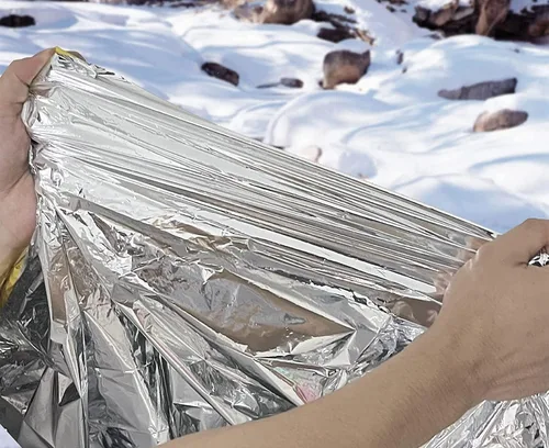Miniatura 2 de GALAXYLENSE Manta térmica de Mylar de emergencia para supervivencia, kits de primeros auxilios, ejército, al aire libre, senderismo, camping