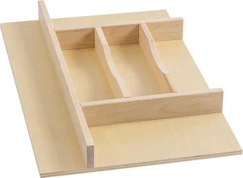 WelFurGeer Organizador de cubiertos de madera premium para cajones de cocina, bandeja de utensilios para cajón de cocina, organizador de cajones de