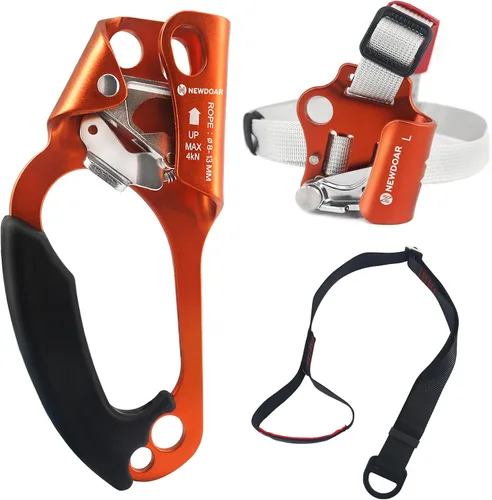 Miniatura 16 de NewDoar Certificado UIAA y CE - Ascendedor de mano para escalada en roca, arborista, equipo de rapel para cuerda de 8~13MM Azul Pro-Derecha