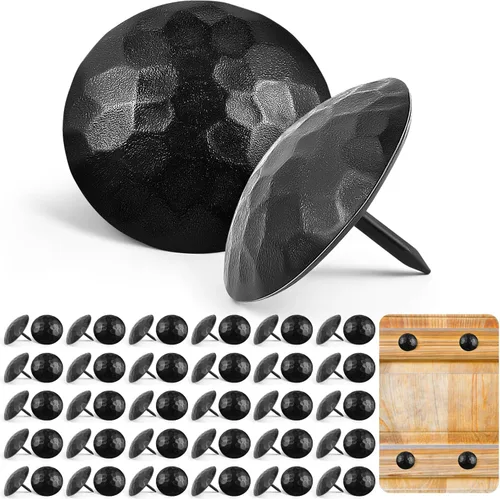 Miniatura 11 de 50 clavos de hierro grandes de 1.25 pulgadas, clavos decorativos de hierro antiguos, adornos rústicos ornamentales para puertas de madera, Negro
