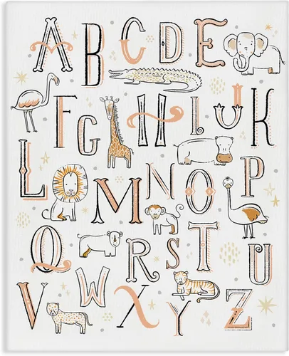 Miniatura 9 de Stupell Industries Zirkus Design - Placa de pared con diseño de animales para guardería, color naranja y blanco, 10 x 15 pulgadas