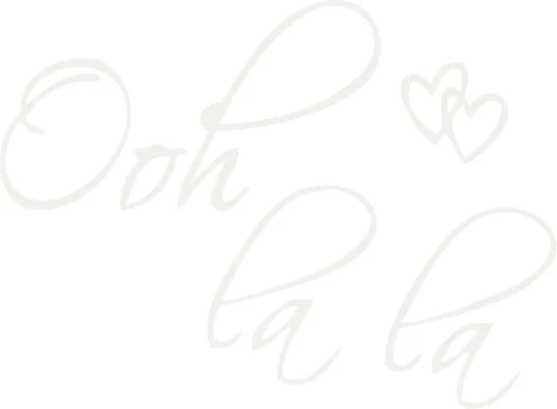 Miniatura 5 de Picniva Calcomanía de pared negra de 22 x 14 pulgadas Ooh La La Paris France - Adhesivo de vinilo con frase de amor francés con corazones para sala