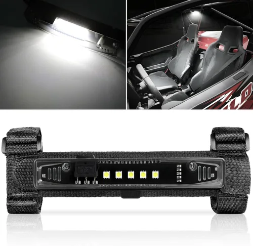 Miniatura 9 de OFFROADTOWN Luz LED de cúpula universal, montaje en barra enrollable, luces de cúpula UTV, luces de cúpula alimentadas por batería, luz