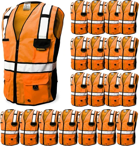 Miniatura 9 de KwikSafety - Charlotte, NC - RoadBOSS Econ & Chaleco de Seguridad Premium Clase 2 Chaleco Reflectante ANSI OSHA Chaleco de Seguridad para Hombres