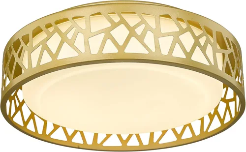 Lámpara LED de techo empotrada, 12 pulgadas, 15 W, 1100 lúmenes, luminarias de techo empotradas, 3000 K blanco cálido, acabado dorado con pantalla