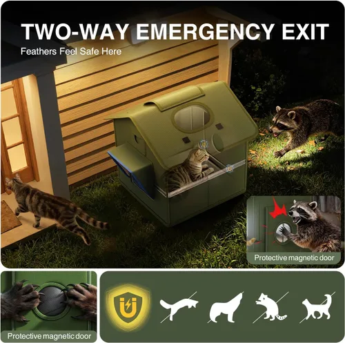 Miniatura 4 de Casa para gatos al aire libre con cámara 2K para un solo gato de hasta 12 libras, refugio aislado a la intemperie, puerta magnética, cámara de doble