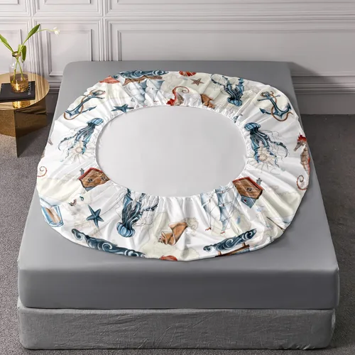 Miniatura 6 de HOSIMA Ropa de cama náutica, sábana bajera ajustable de anclaje de velero, cama individual en una bolsa para niños, decoración de habitación