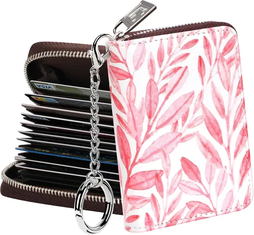 Miniatura 18 de FurArt Cartera con Cremallera para Mujeres, Cartera con Bloqueo RFID para Tarjetas de Crédito, Portador de Tarjetas de Presentación, Cartera Llavero