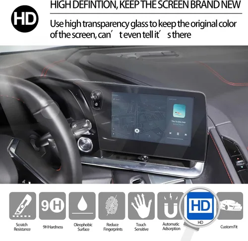 Miniatura 5 de Protector de pantalla GPS compatible con Chevrolet Corvette C8 2020-2025, protector de pantalla de navegación, pantalla táctil central, película